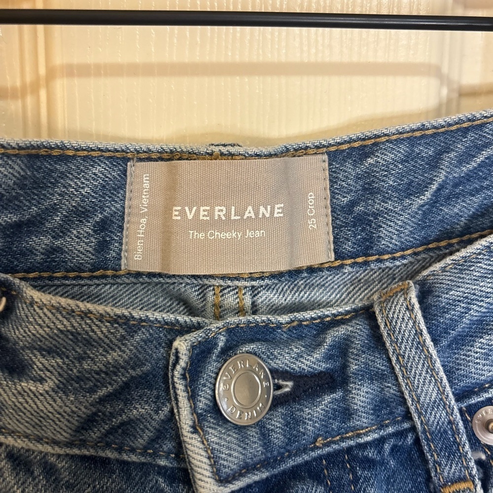 Everlane The Cheeky Jean 25 Crop Blue Organic Cotton High Rise - Picture 3 of 5